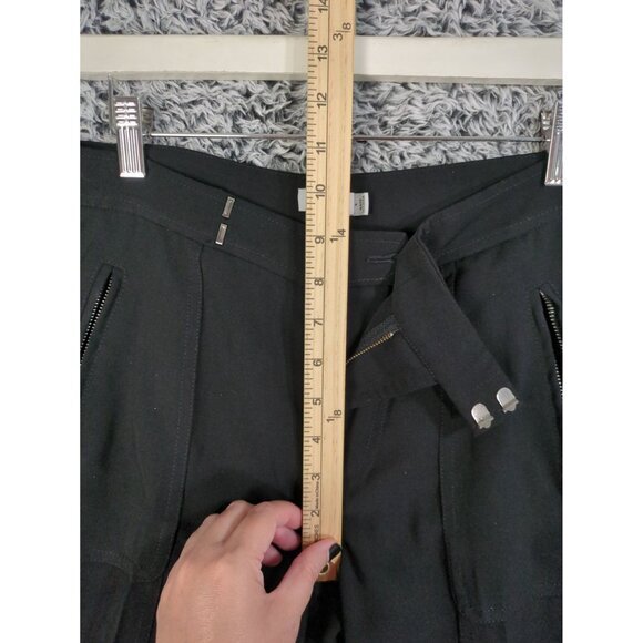 VINCE REVOLVE Patchwork Cargo Pants Womens SZ 4 Black Zip Pockets Neutral Office - Picture 8 of 11